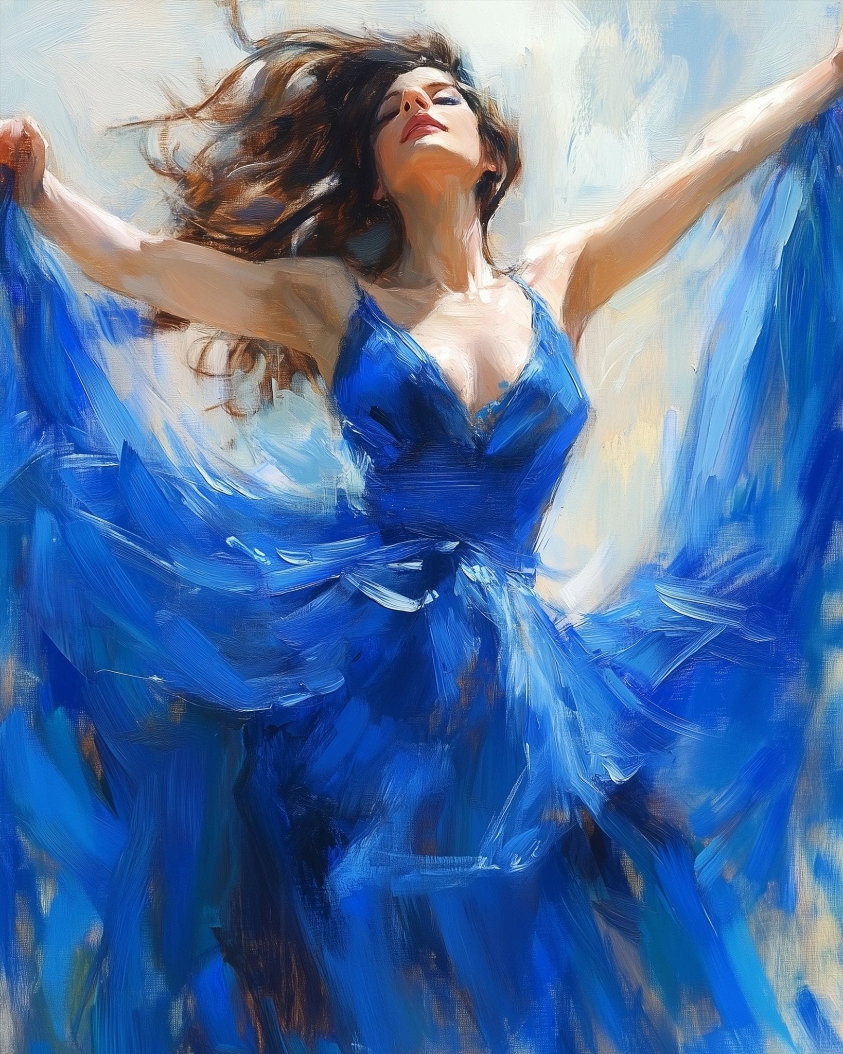 Dancing in Blue - painting - BestPaintByNumbers - Paint by Numbers Custom Kit