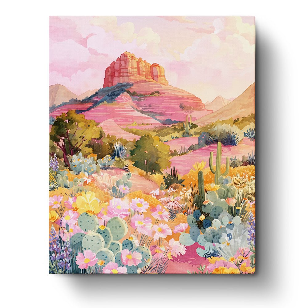 Desert Bloom Serenity - Landscape - BestPaintByNumbers - Paint by Numbers Custom Kit