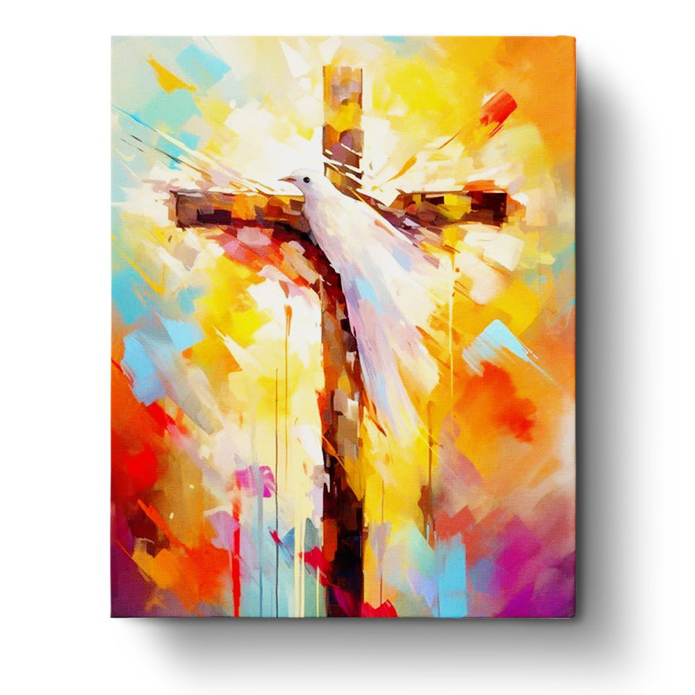 Dove on Cross - Religion - BestPaintByNumbers - Paint by Numbers Custom Kit