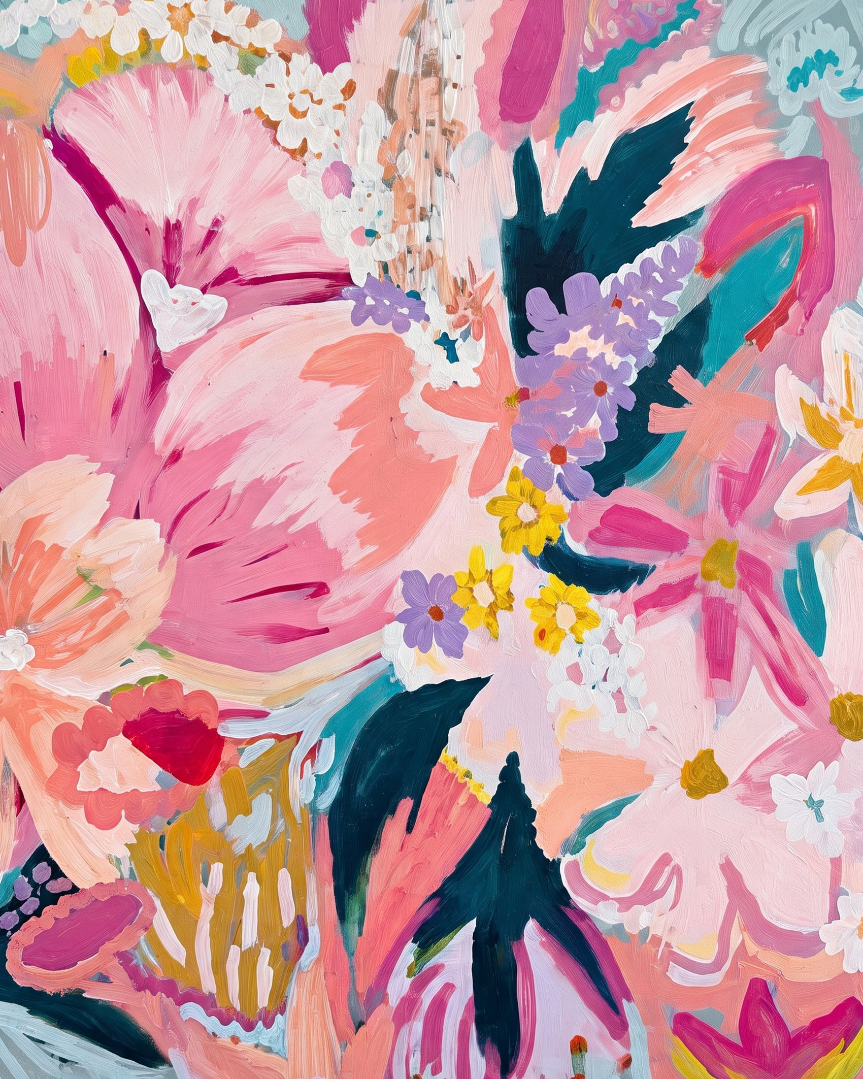 Colorful Abstract Blooming Pastel Flowers by BestPaintByNumbers showcasing vivid floral designs in pastel hues. Perfect for stress relief and artistic relaxation.