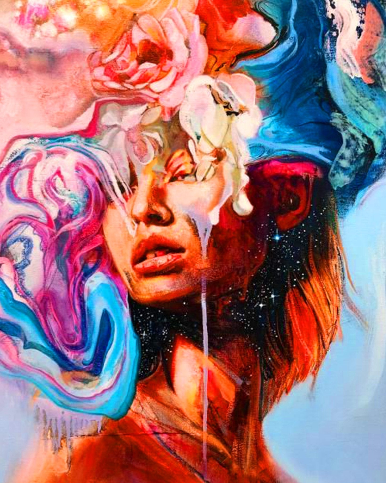 Dreamscape Blossoms - Surrealism - BestPaintByNumbers - Paint by Numbers Custom Kit