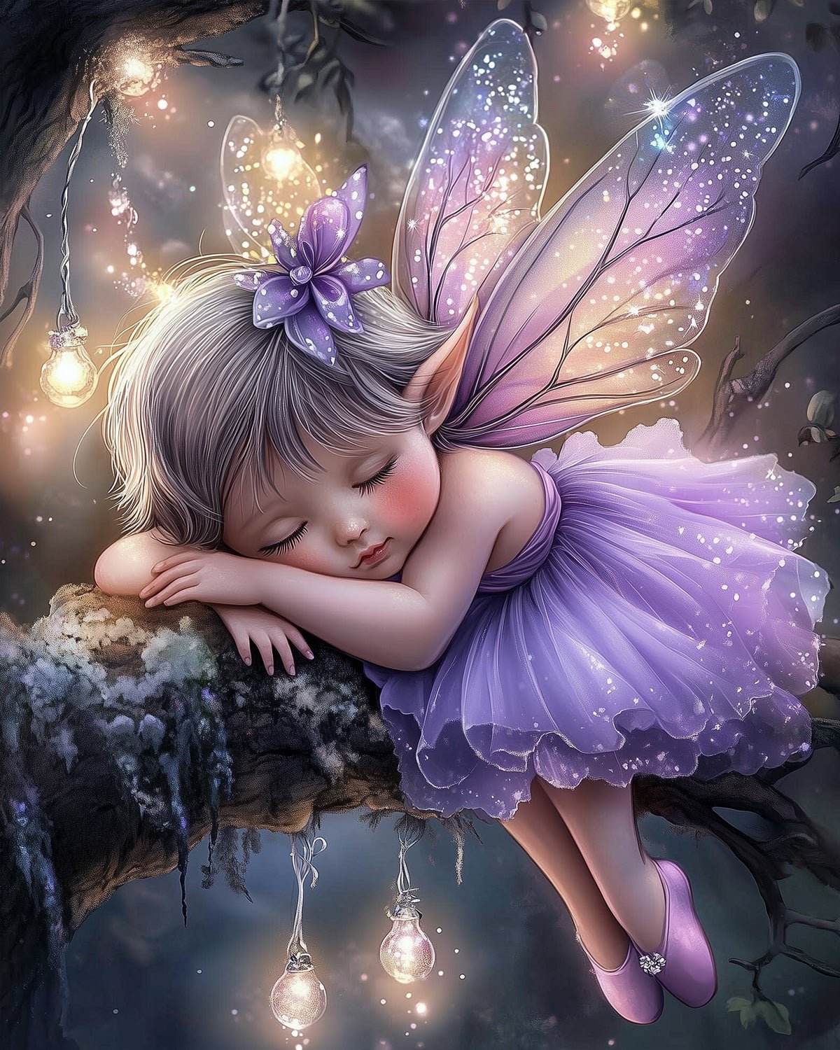 Dreamy Fairy Slumber - Fairy Tail - BestPaintByNumbers - Paint by Numbers Custom Kit