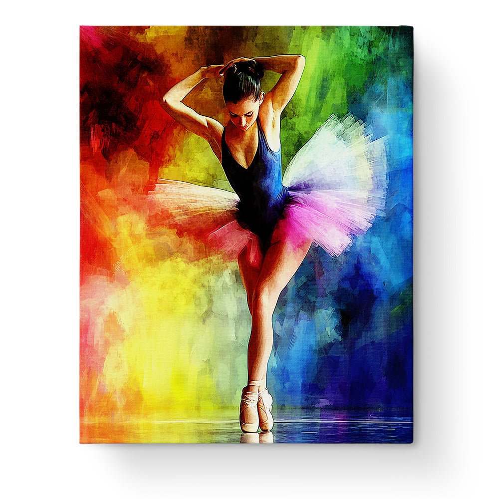 Elegant Ballerina in Vibrant Colors - Dance - BestPaintByNumbers - Paint by Numbers Custom Kit