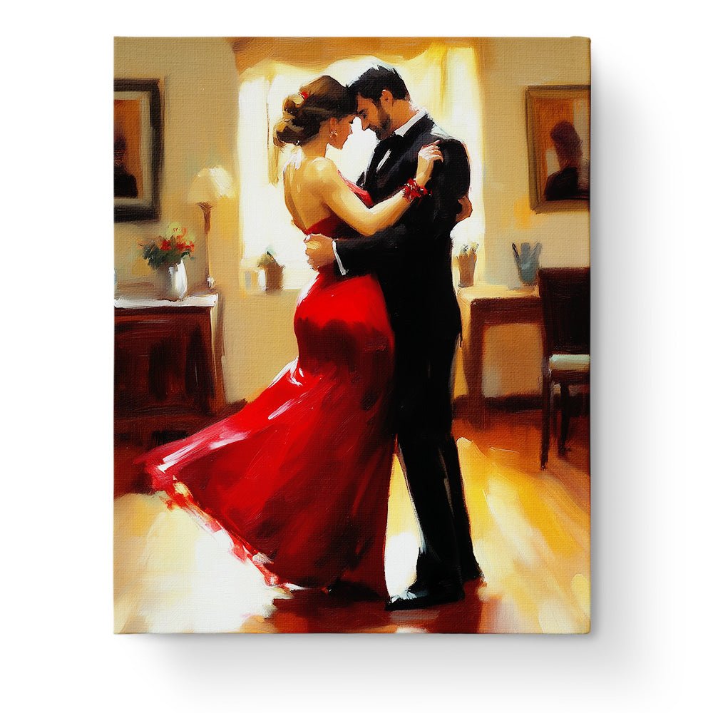 Elegant Ballroom Embrace - Dance - BestPaintByNumbers - Paint by Numbers Custom Kit