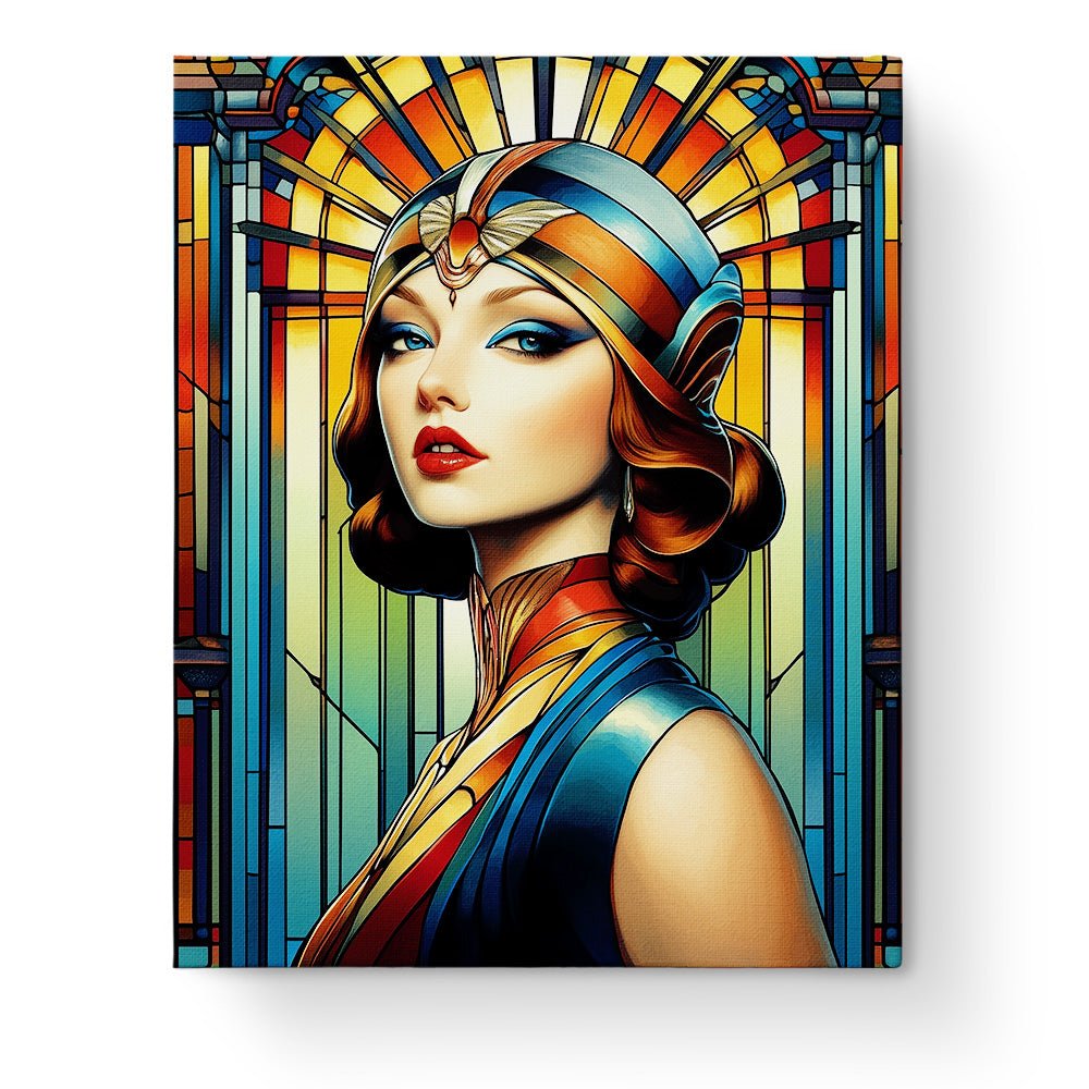 Elegant Diva Portrait - Art Deco - BestPaintByNumbers - Paint by Numbers Custom Kit