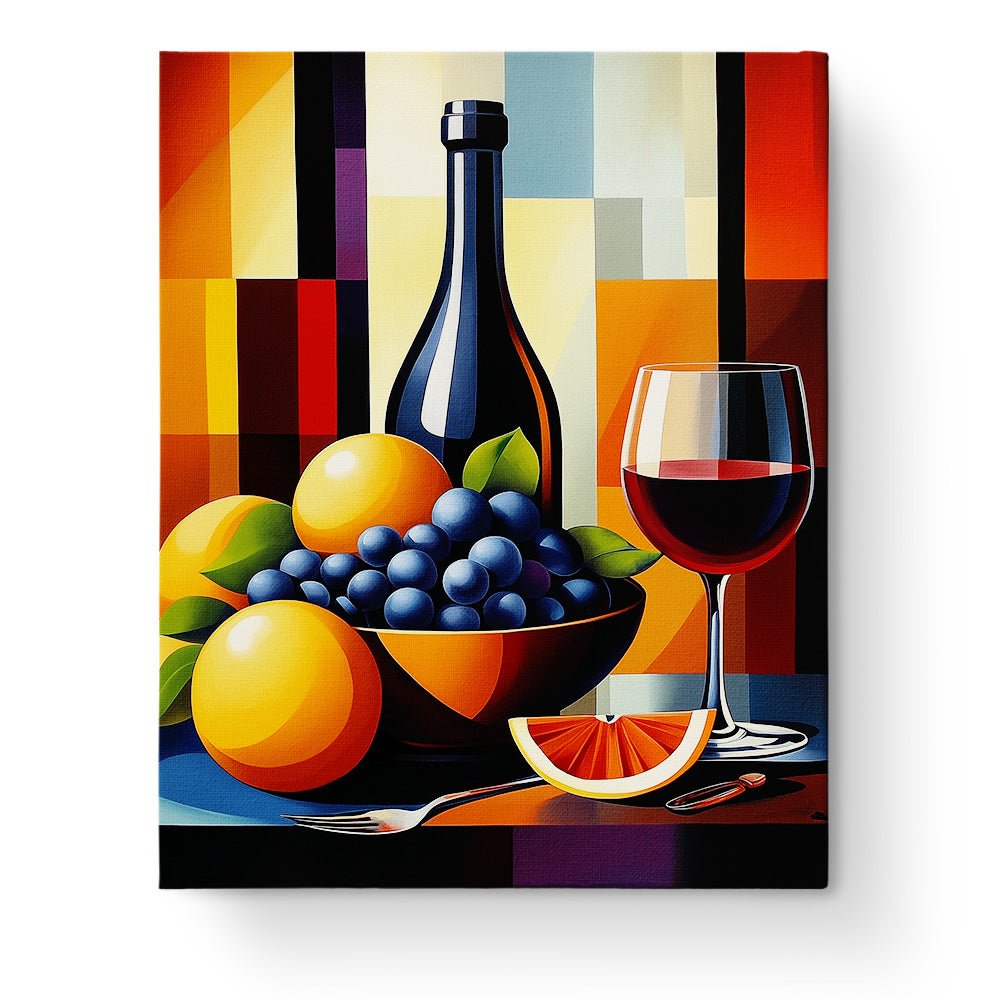 Elegant Fruit and Wine Composition - Still Life - BestPaintByNumbers - Paint by Numbers Custom Kit