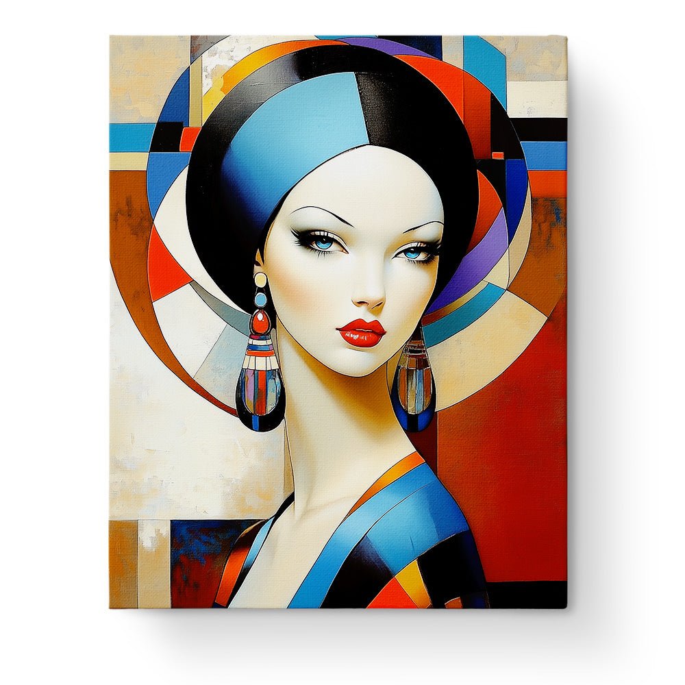 Elegant Lady Portrait - Art Deco - BestPaintByNumbers - Paint by Numbers Custom Kit