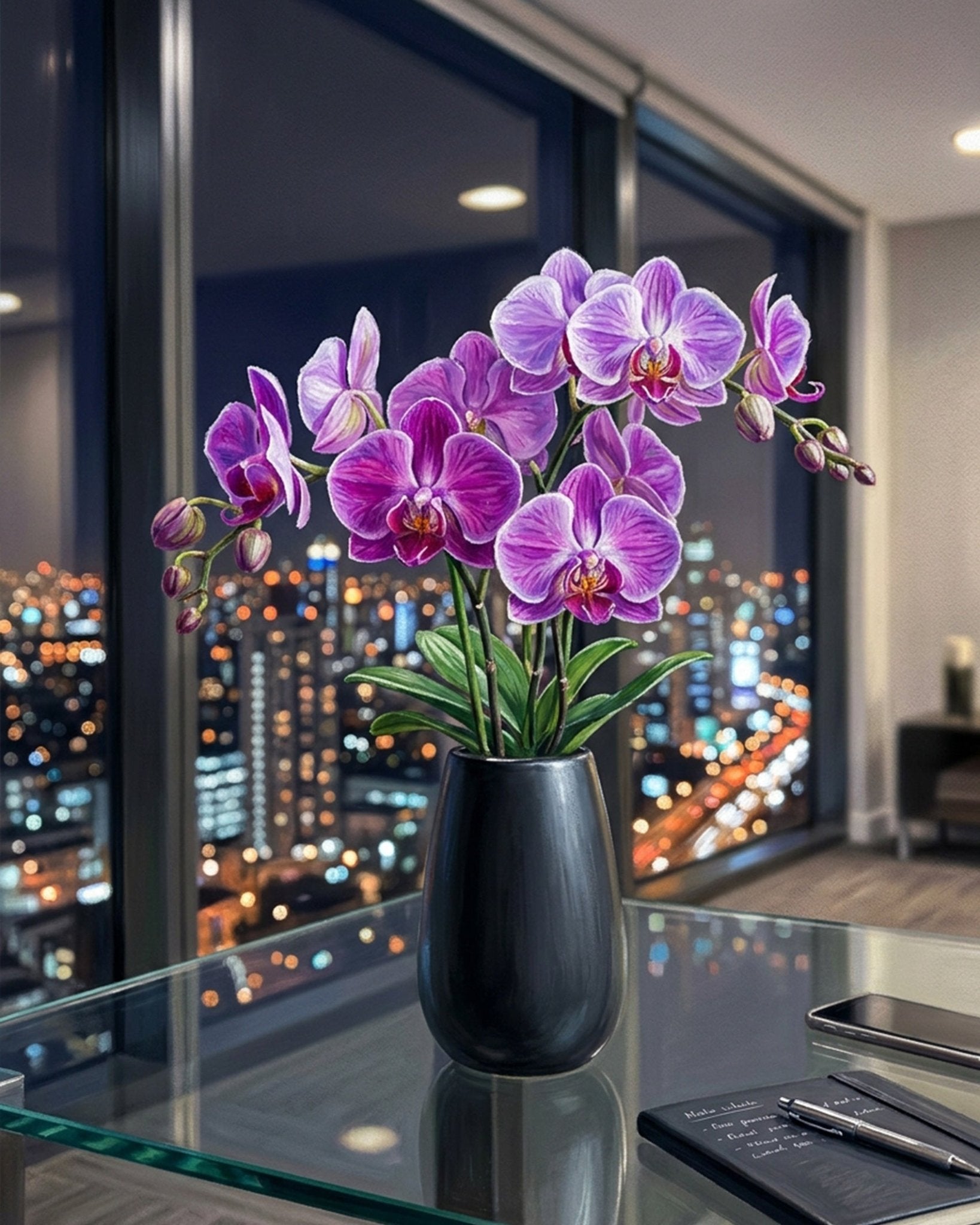 Elegant Orchid Evening - Flowers - BestPaintByNumbers - Paint by Numbers Custom Kit