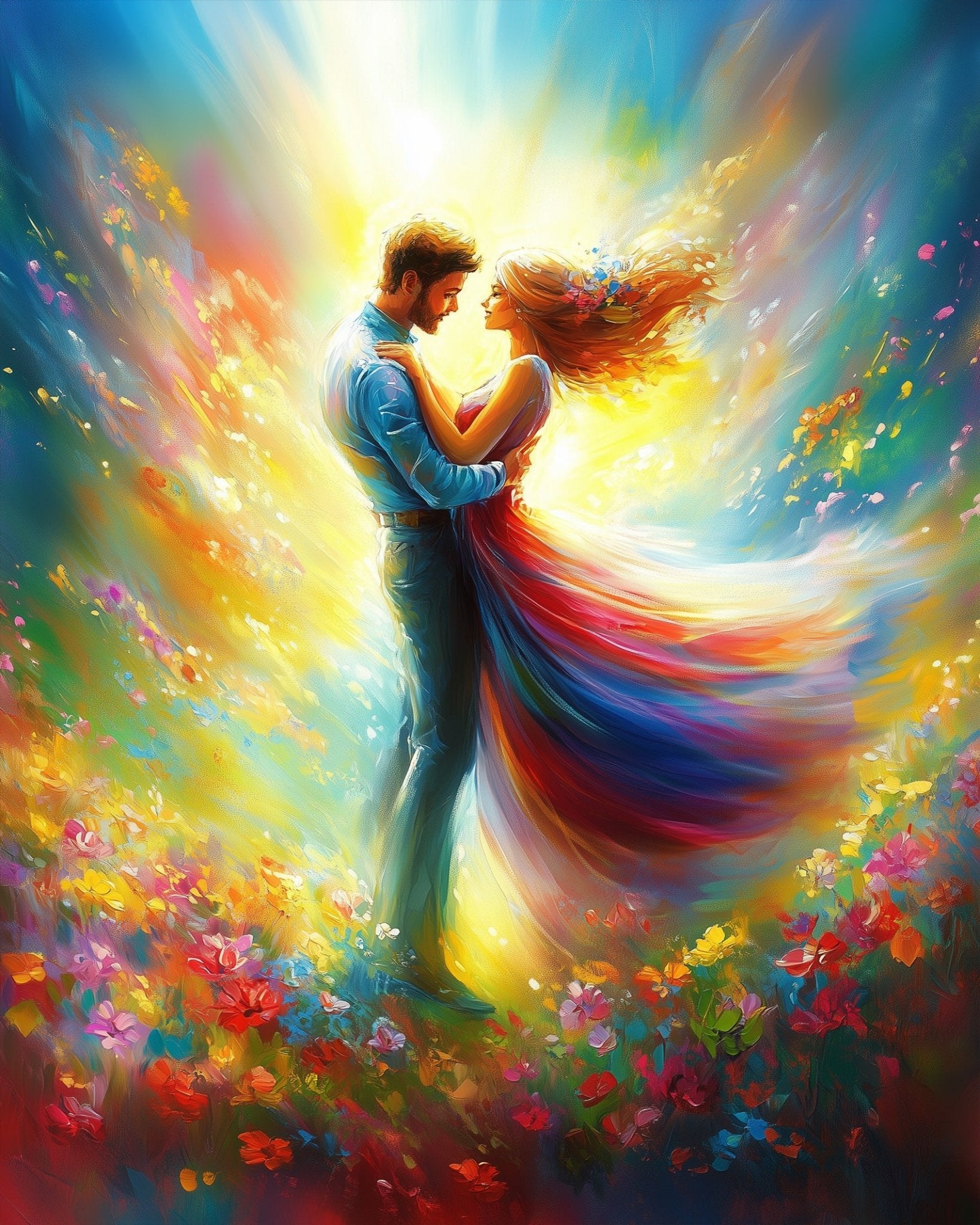 Embrace of Colors - Romance - BestPaintByNumbers - Paint by Numbers Custom Kit