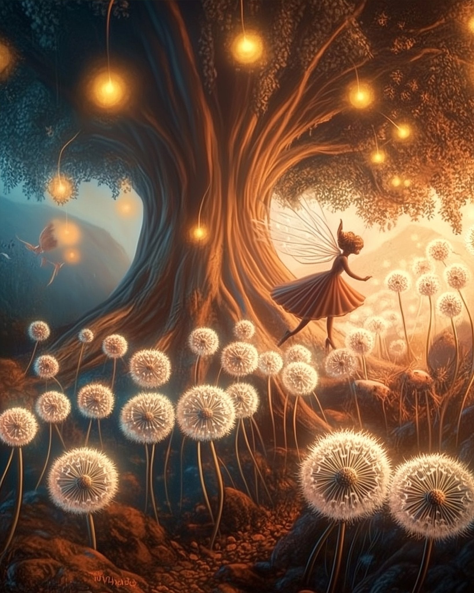 Enchanted Dandelion Forest - Fairy Tail - BestPaintByNumbers - Paint by Numbers Custom Kit