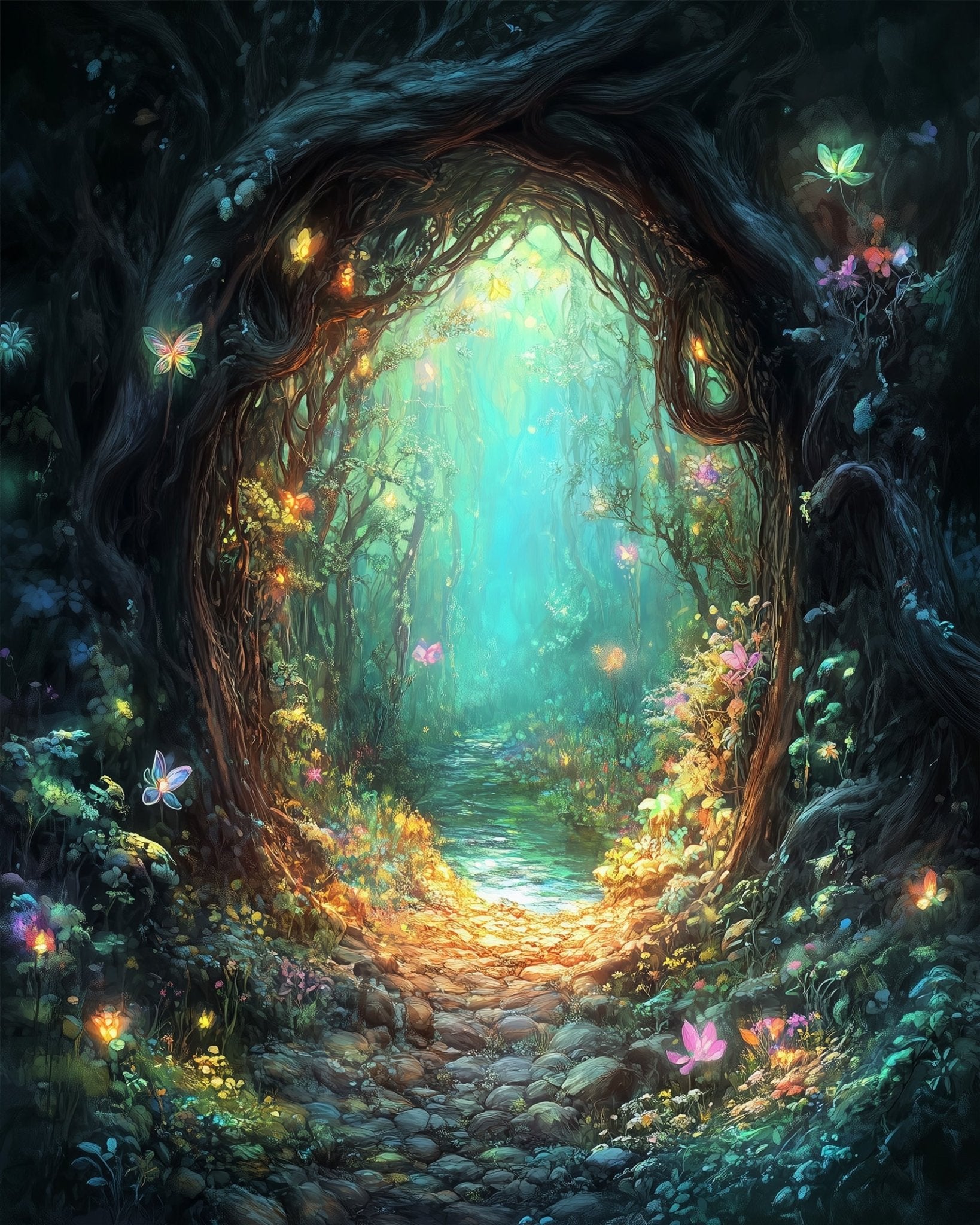 Enchanted Forest Pathway - Fairy Tail - BestPaintByNumbers - Paint by Numbers Custom Kit