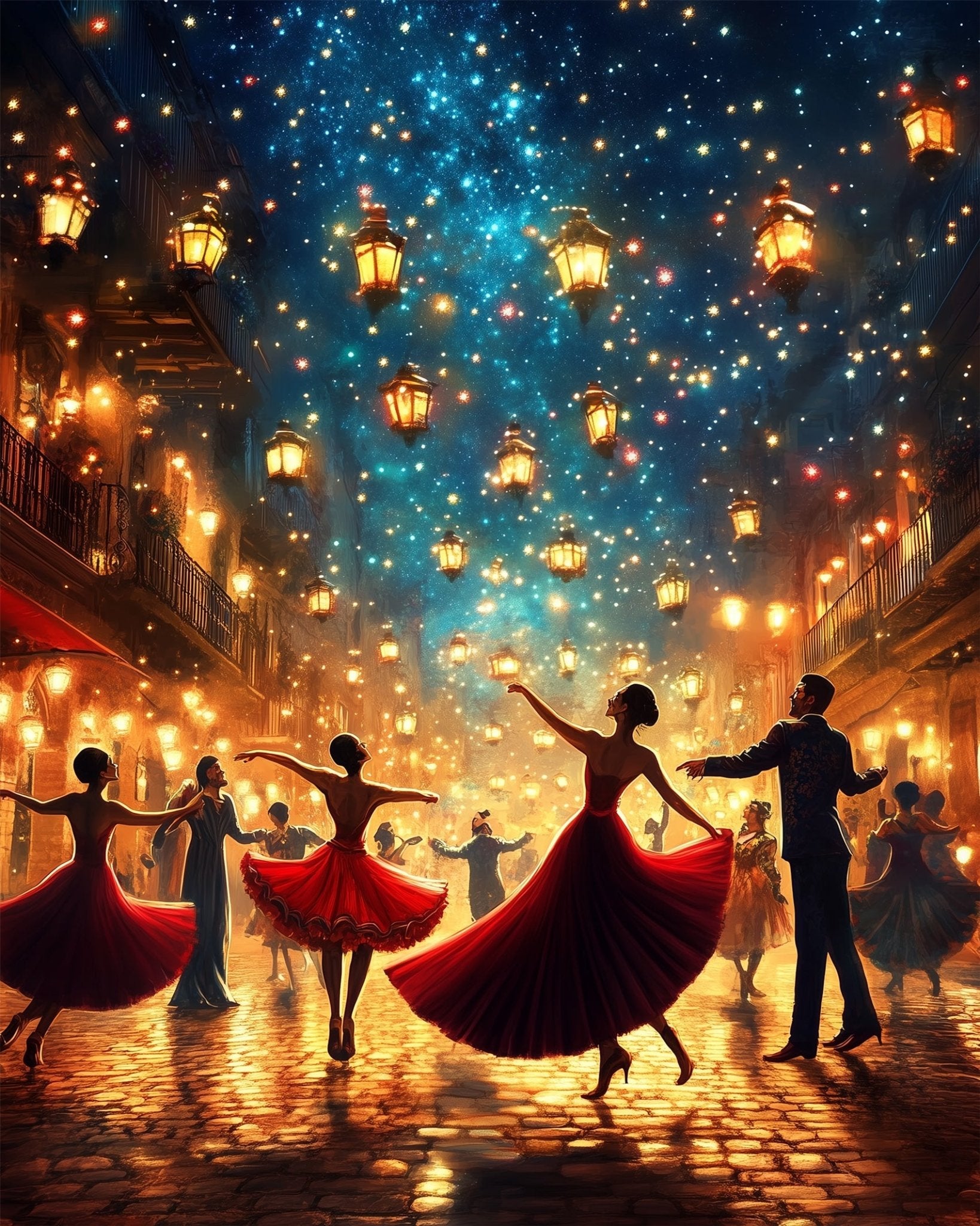 Enchanted Night Dance - Festival of the world - BestPaintByNumbers - Paint by Numbers Custom Kit