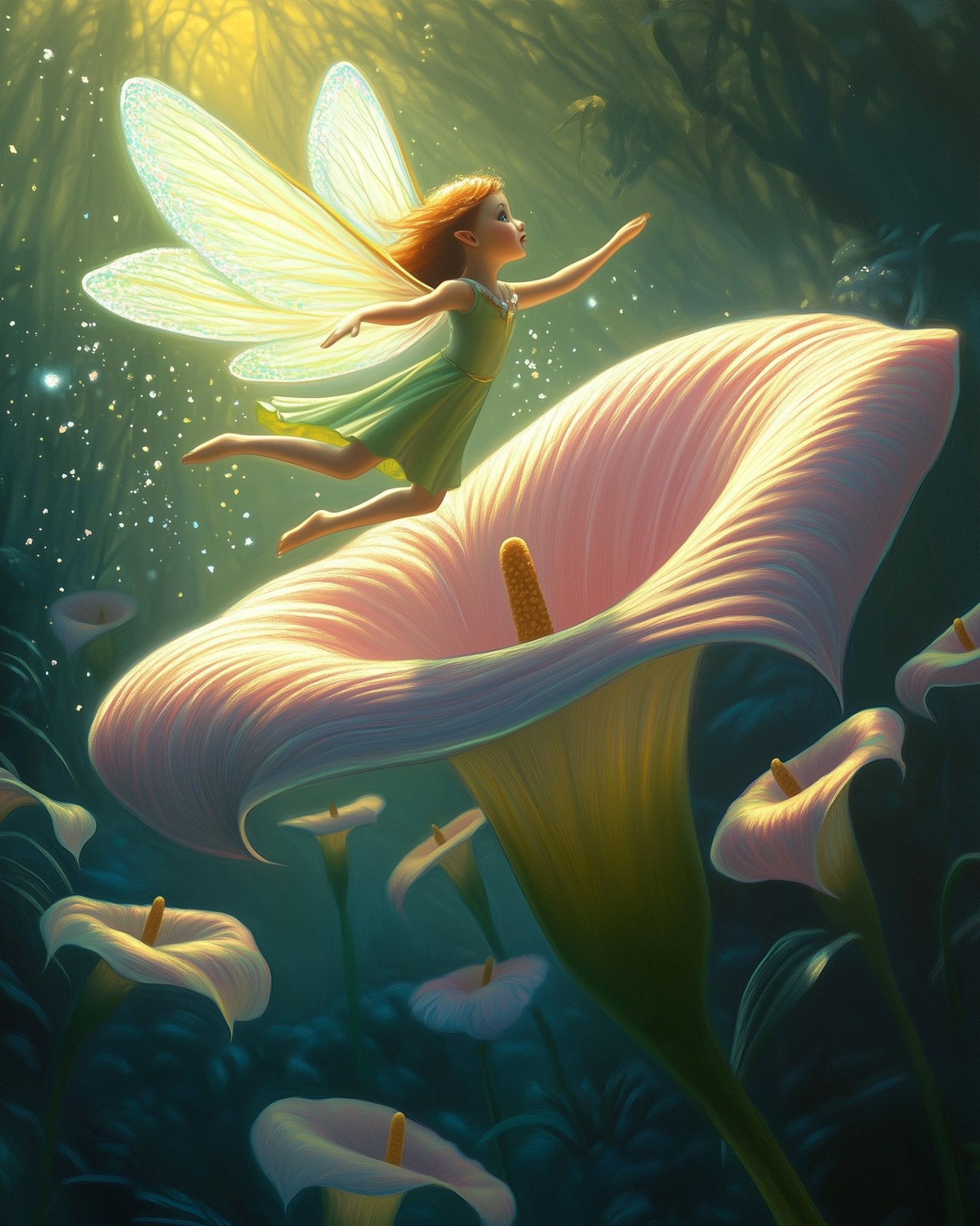 Fairy on Flower Adventure - Fairy Tail - BestPaintByNumbers - Paint by Numbers Custom Kit