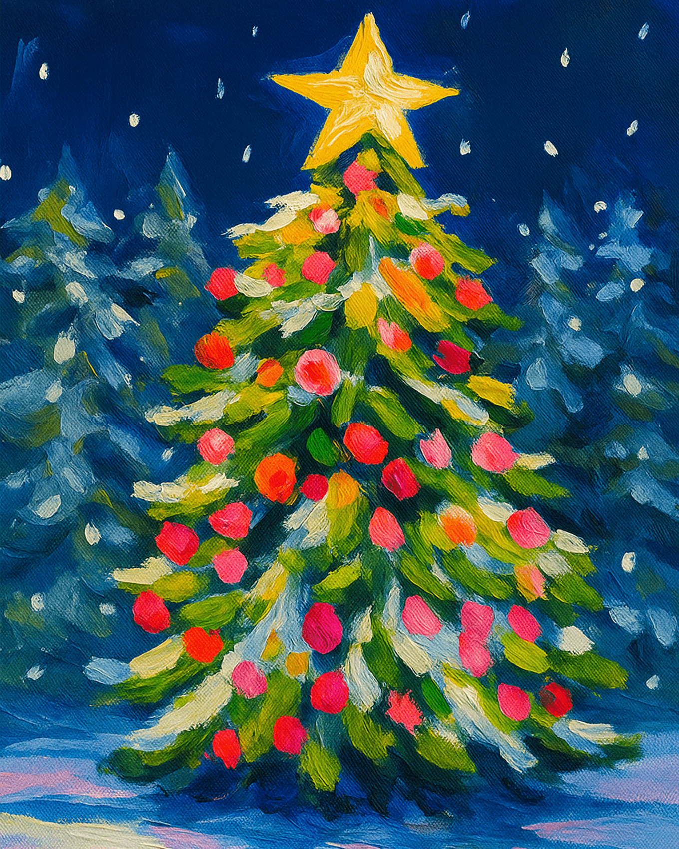 Festive Christmas Tree - Christmas - BestPaintByNumbers - Paint by Numbers Custom Kit