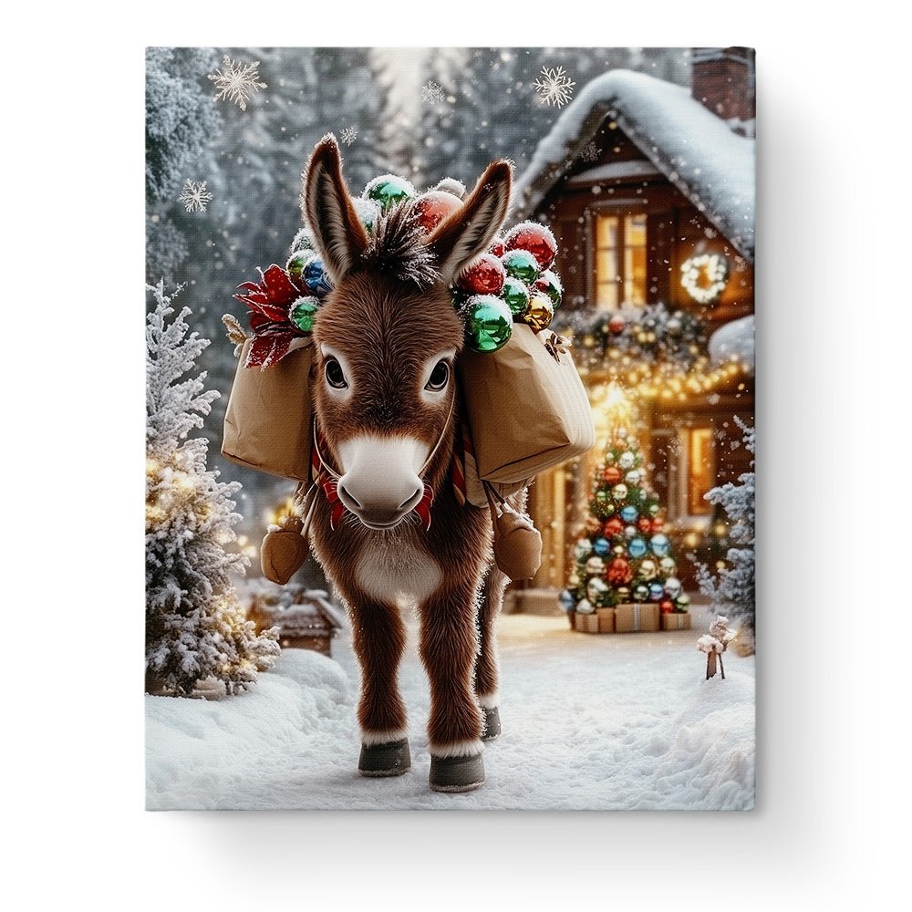 Festive Donkey Adventure - Christmas - BestPaintByNumbers - Paint by Numbers Custom Kit