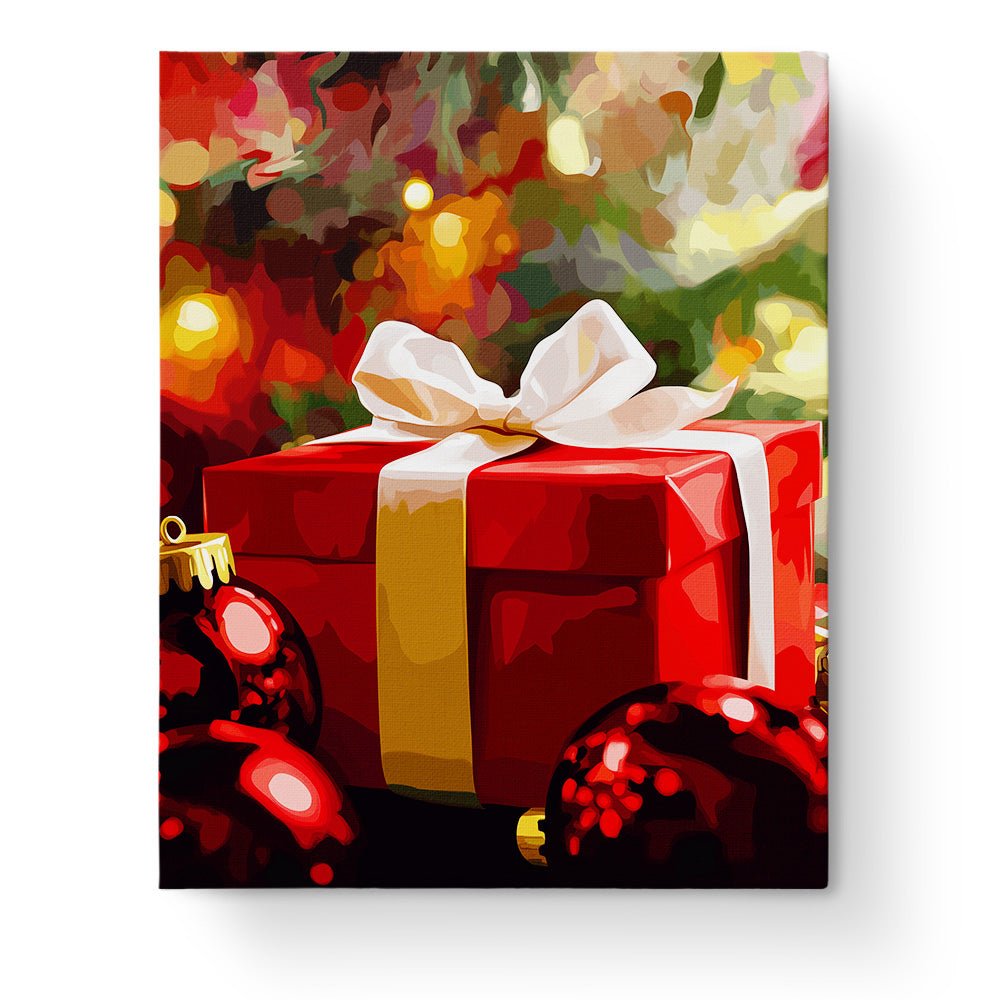 Festive Gift Box Delight - Christmas - BestPaintByNumbers - Paint by Numbers Custom Kit