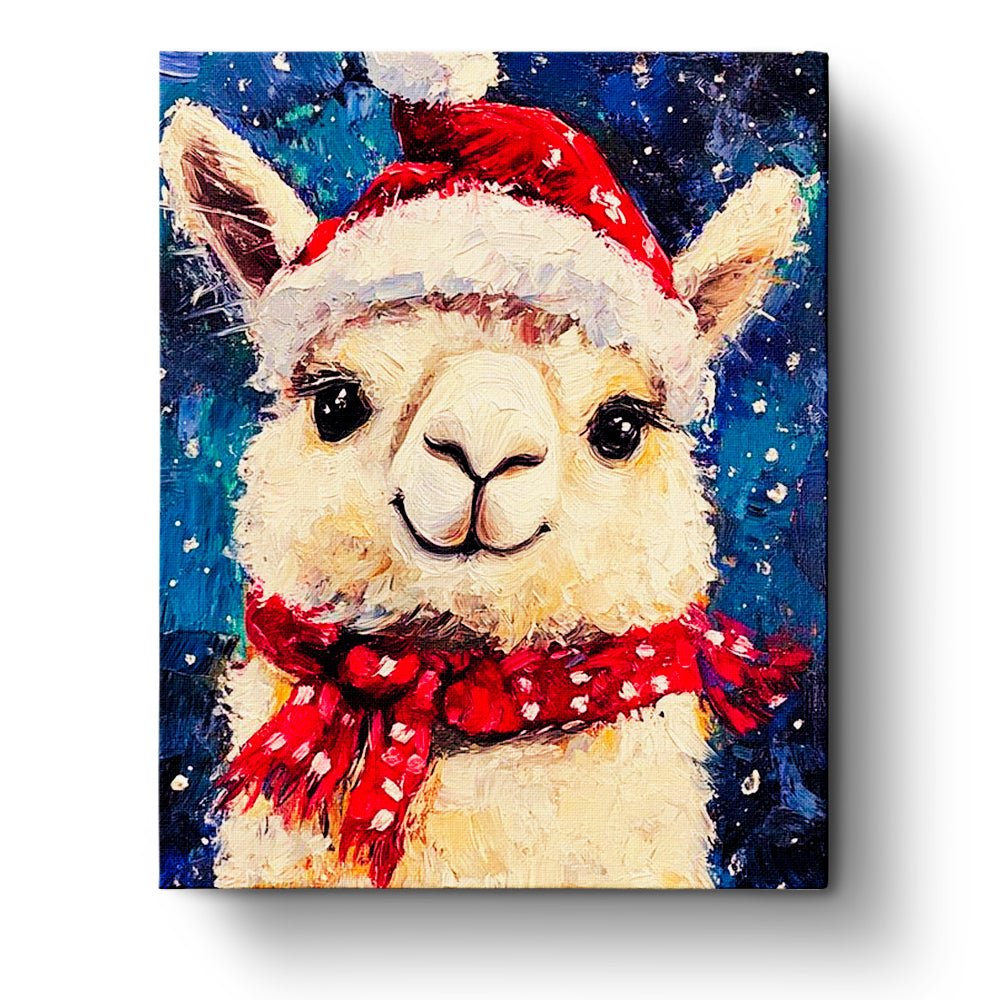 Festive Llama Joy - Christmas - BestPaintByNumbers - Paint by Numbers Custom Kit