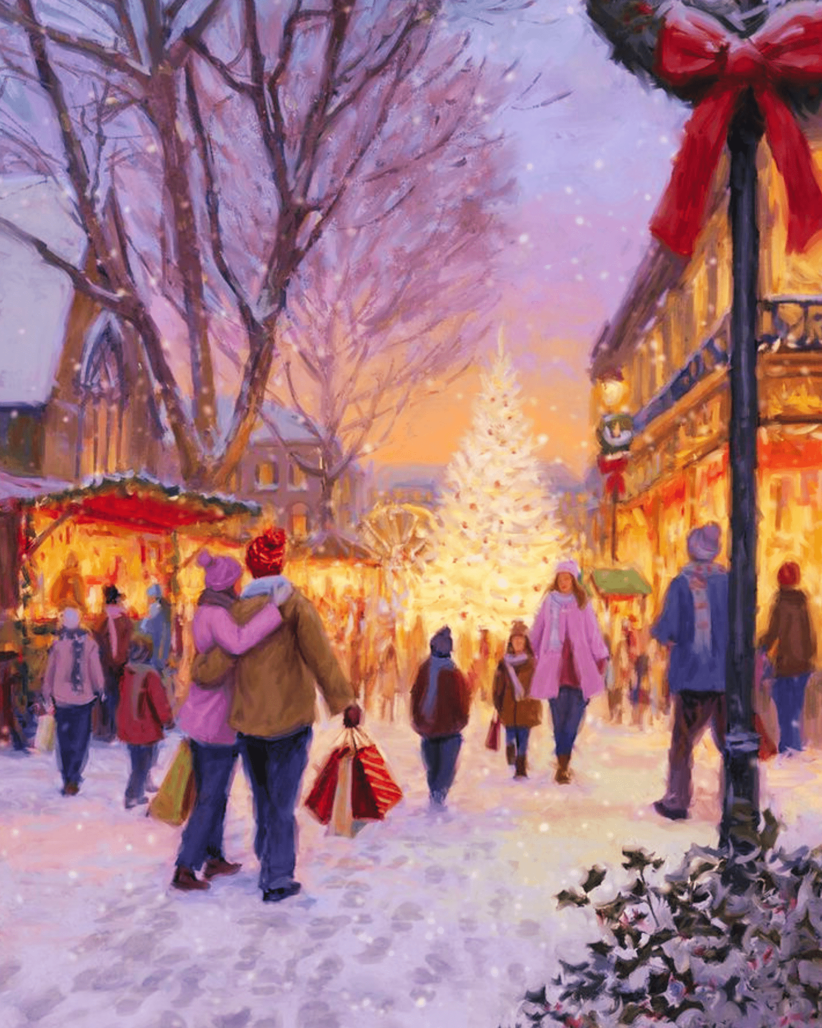 Festive Market Stroll - Christmas - BestPaintByNumbers - Paint by Numbers Custom Kit