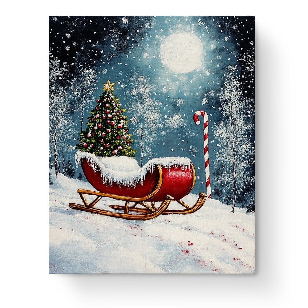 Festive Sleigh Scene - Christmas - BestPaintByNumbers - Paint by Numbers Custom Kit