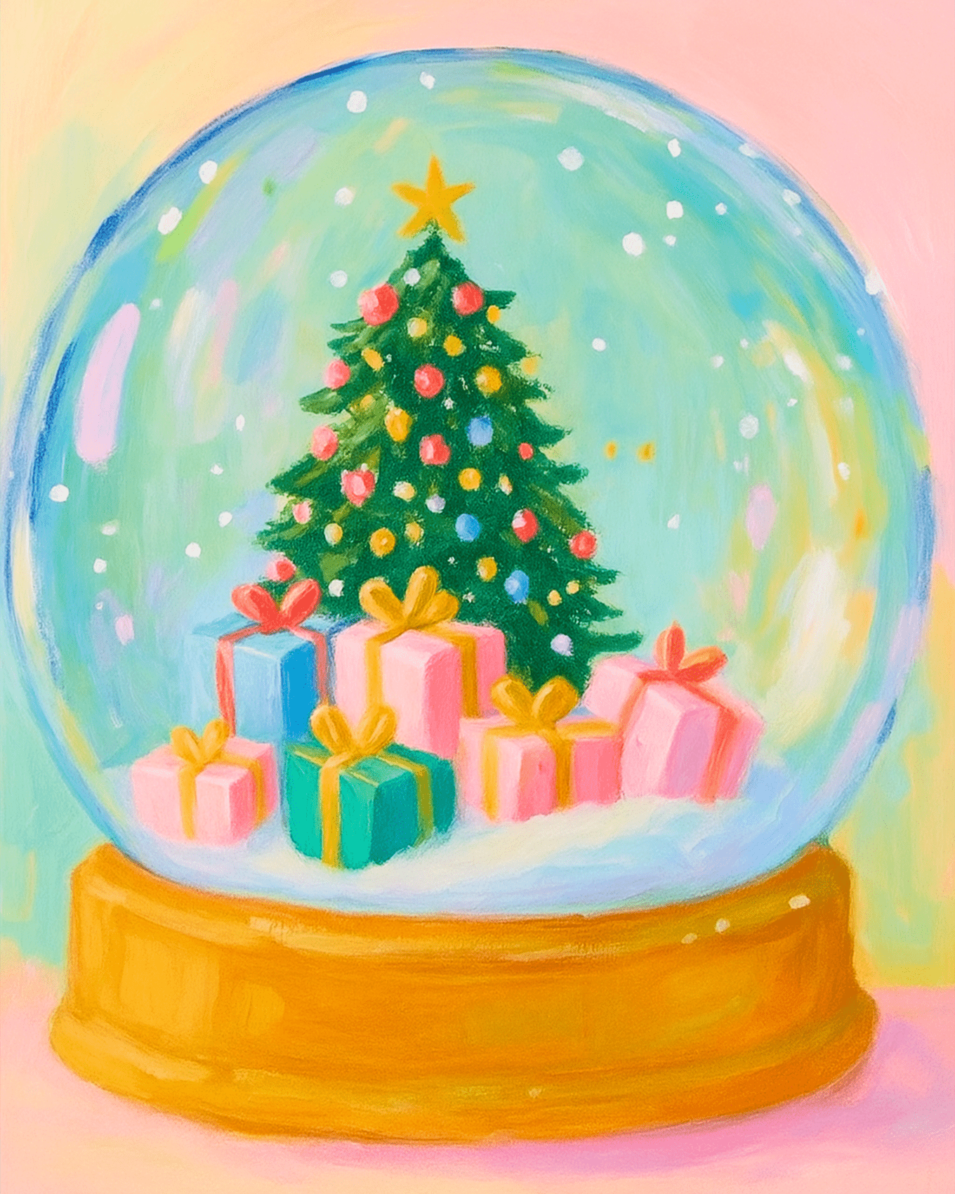 Festive Snow Globe Scene - Mexico - BestPaintByNumbers - Paint by Numbers Custom Kit