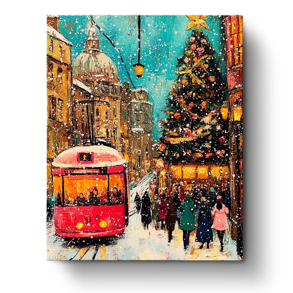 Festive Tram Ride - Christmas - BestPaintByNumbers - Paint by Numbers Custom Kit