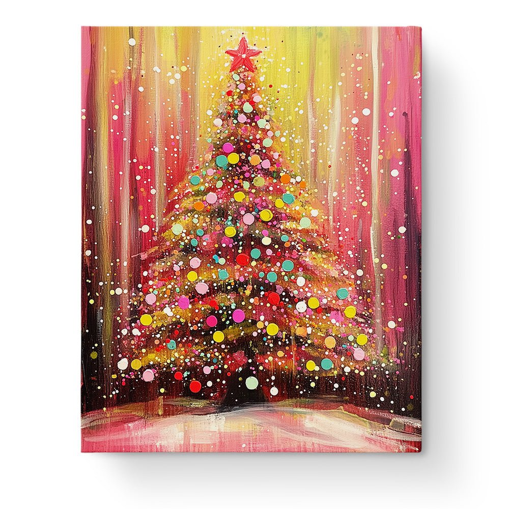 Festive Tree Glow - Christmas - BestPaintByNumbers - Paint by Numbers Custom Kit