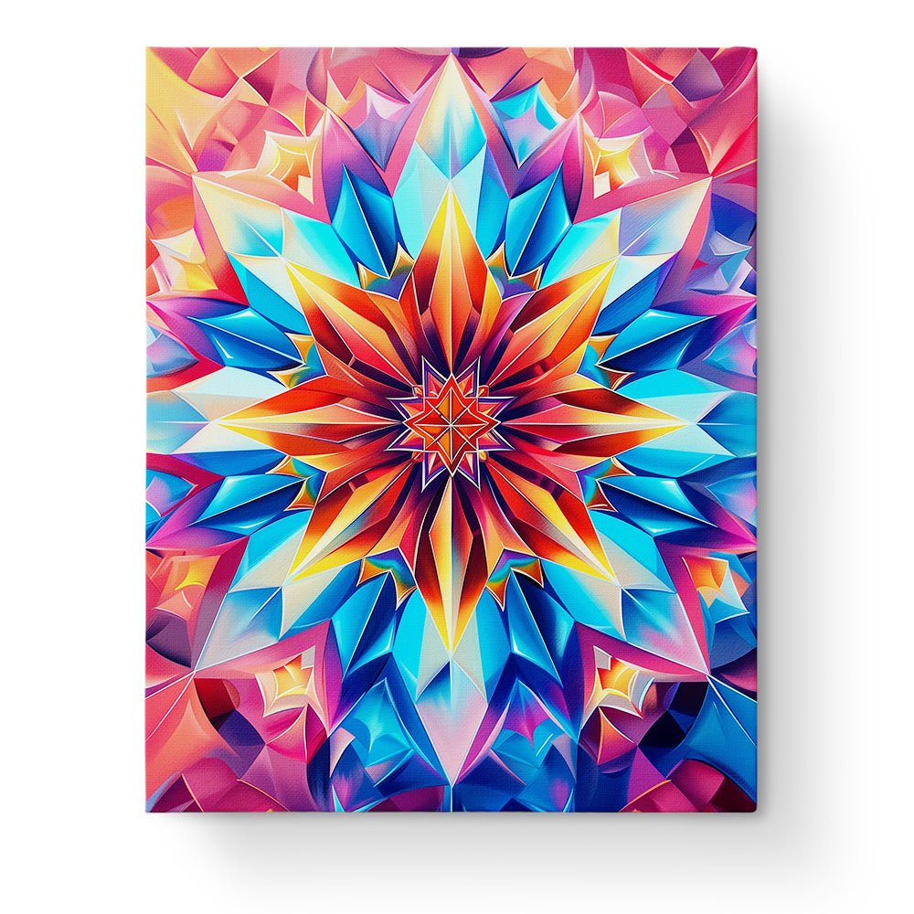 Fixed paint by numbers kit, 24 colors, 16x20in. Intricate kaleidoscope design for a mindful relaxation.