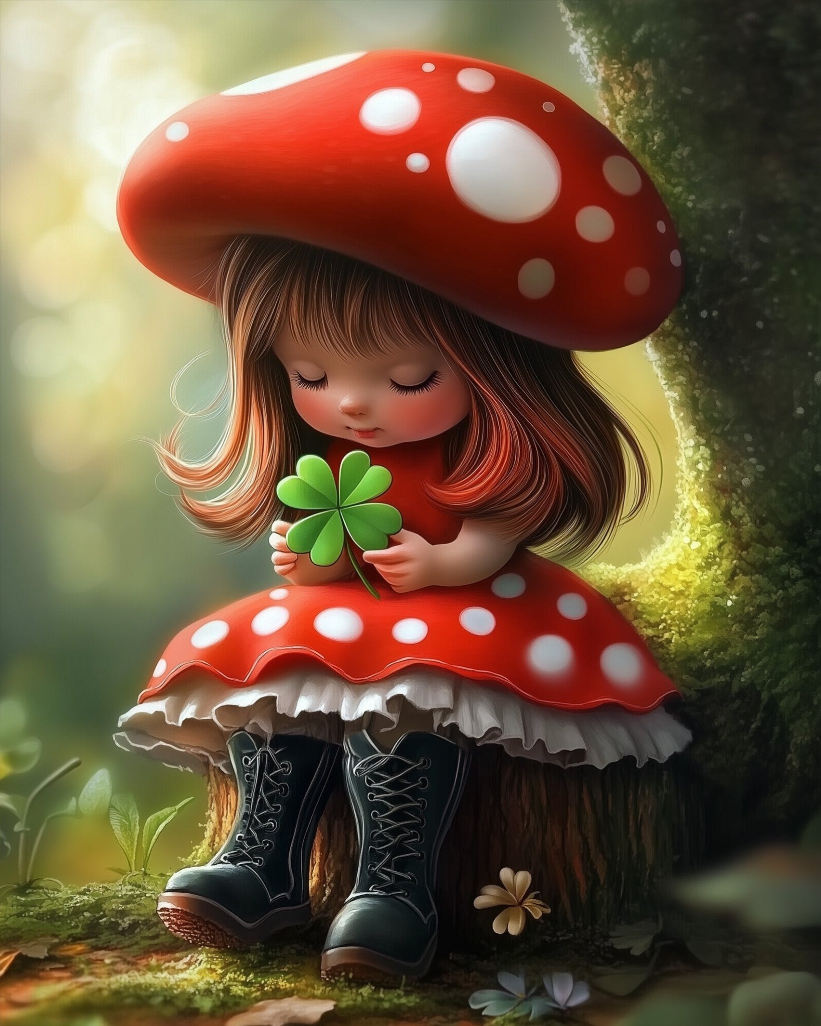 Forest Fairy with Clover - Fairy Tail - BestPaintByNumbers - Paint by Numbers Custom Kit