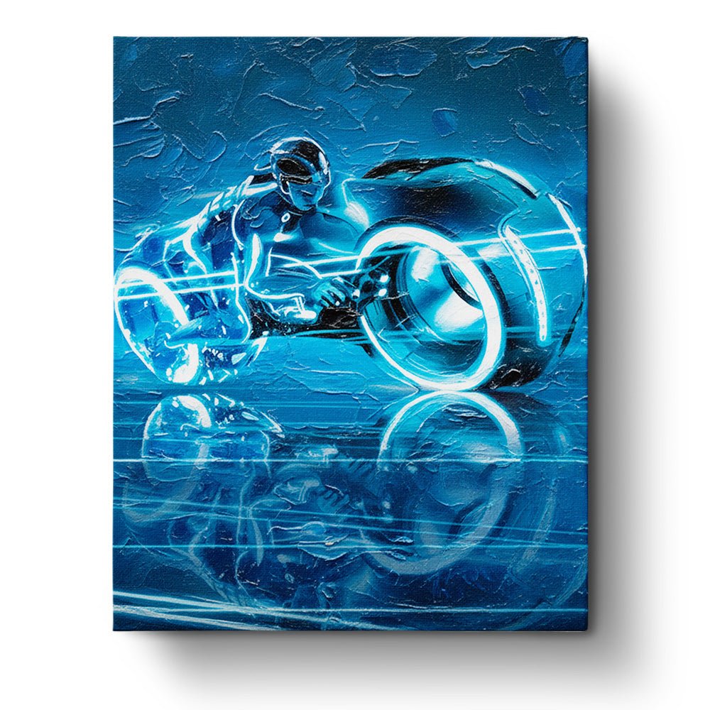 Futuristic Light Cycle Adventure - Movies - BestPaintByNumbers - Paint by Numbers Custom Kit