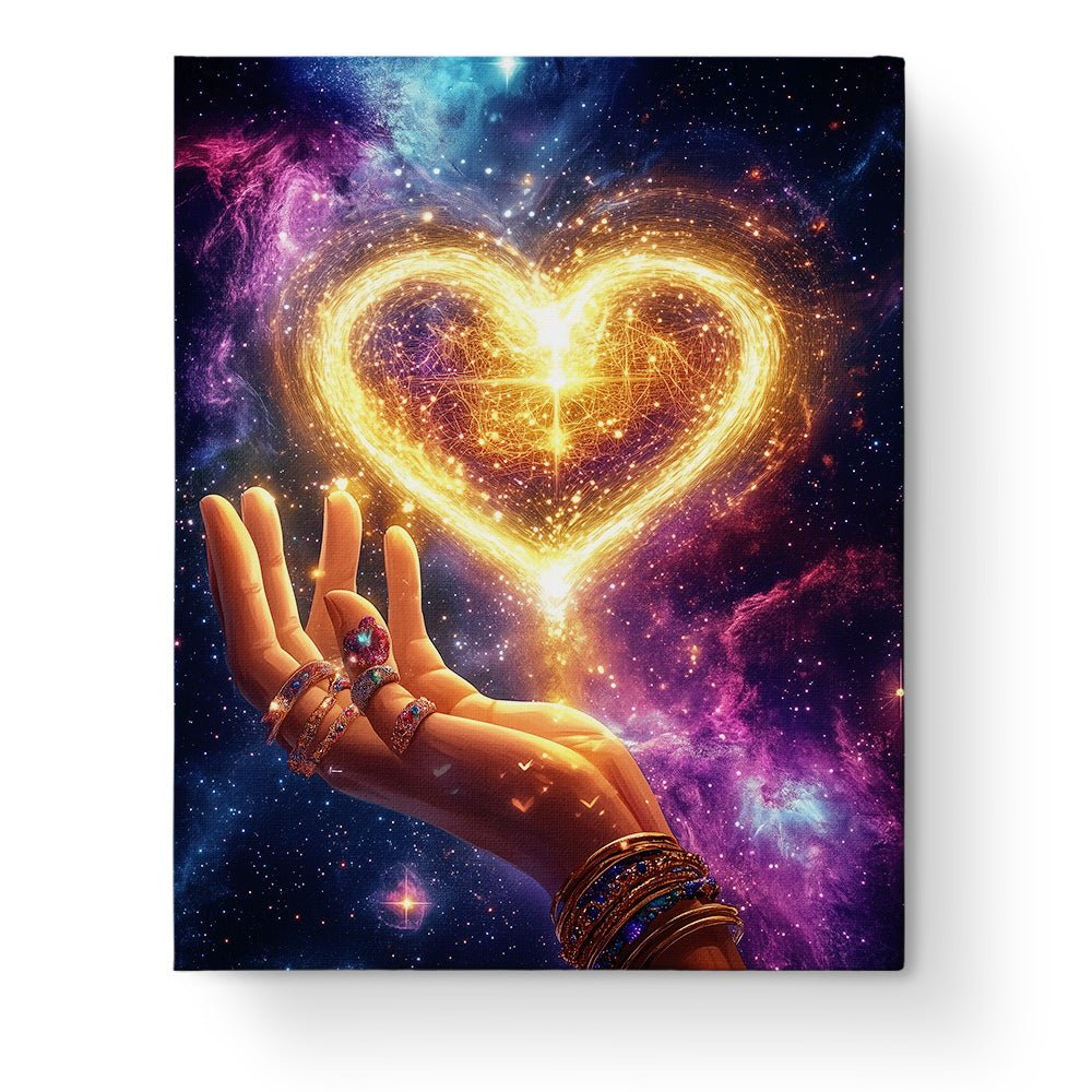 Galactic Heart Illumination - Meditation - BestPaintByNumbers - Paint by Numbers Custom Kit