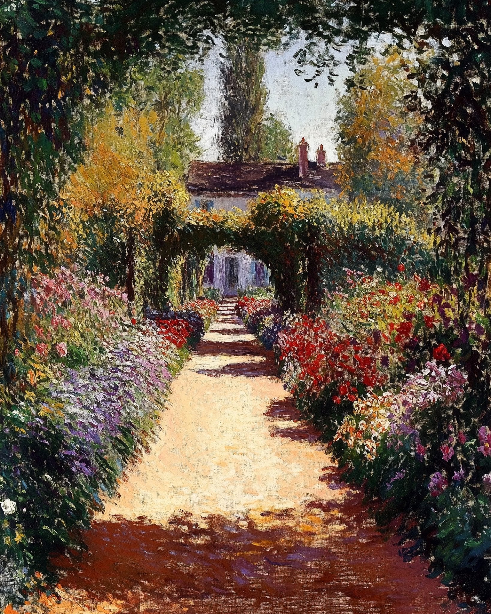 Garden Pathway Escape - painting - BestPaintByNumbers - Paint by Numbers Custom Kit