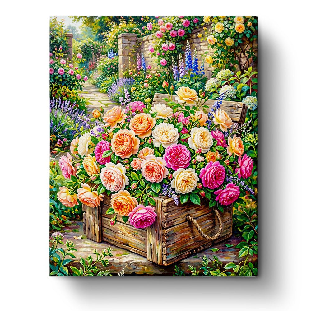 Garden Rose Box - Flowers - BestPaintByNumbers - Paint by Numbers Custom Kit