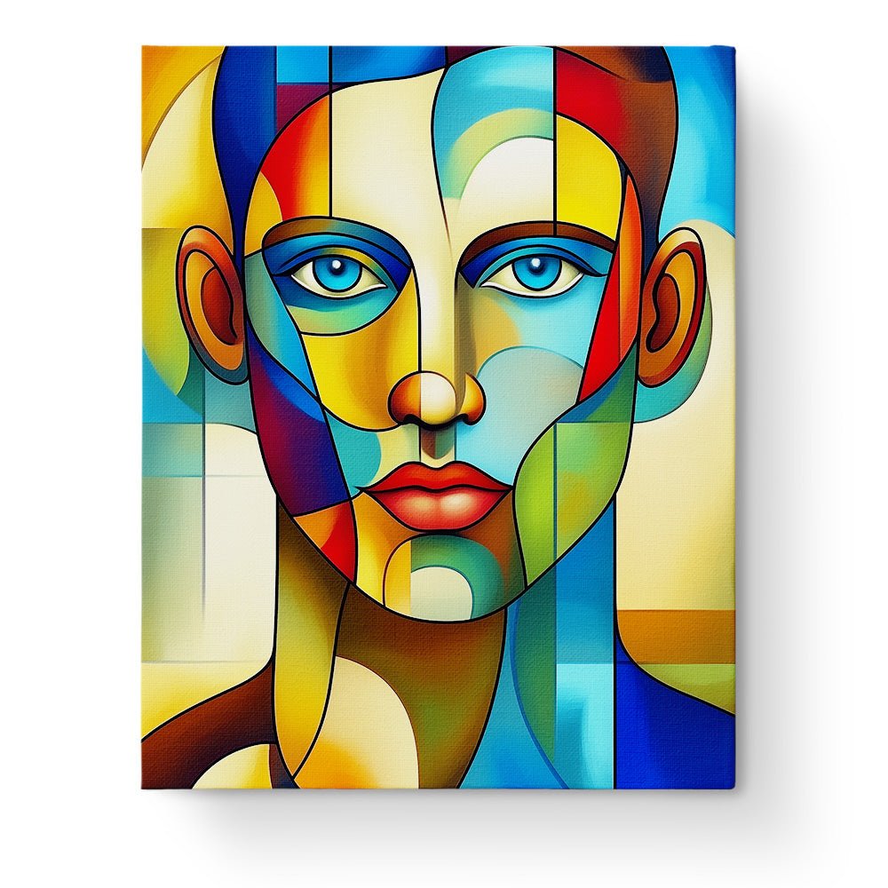 Geometric Face Portrait - Cubism - BestPaintByNumbers - Paint by Numbers Custom Kit