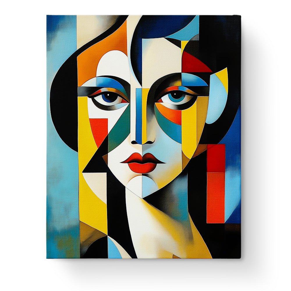 Geometric Lady Portrait - Cubism - BestPaintByNumbers - Paint by Numbers Custom Kit