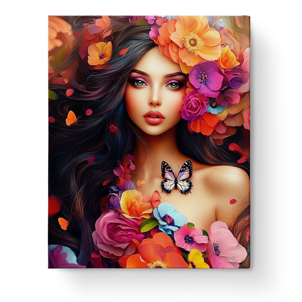 Goddess of Blooms - Floral Women - BestPaintByNumbers - Paint by Numbers Custom Kit