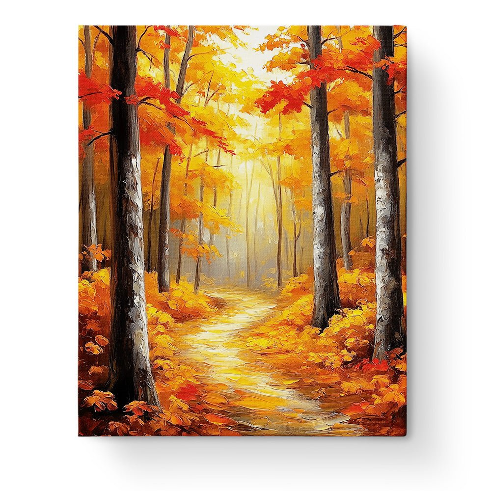 Golden Autumn Path - Landscape - BestPaintByNumbers - Paint by Numbers Custom Kit