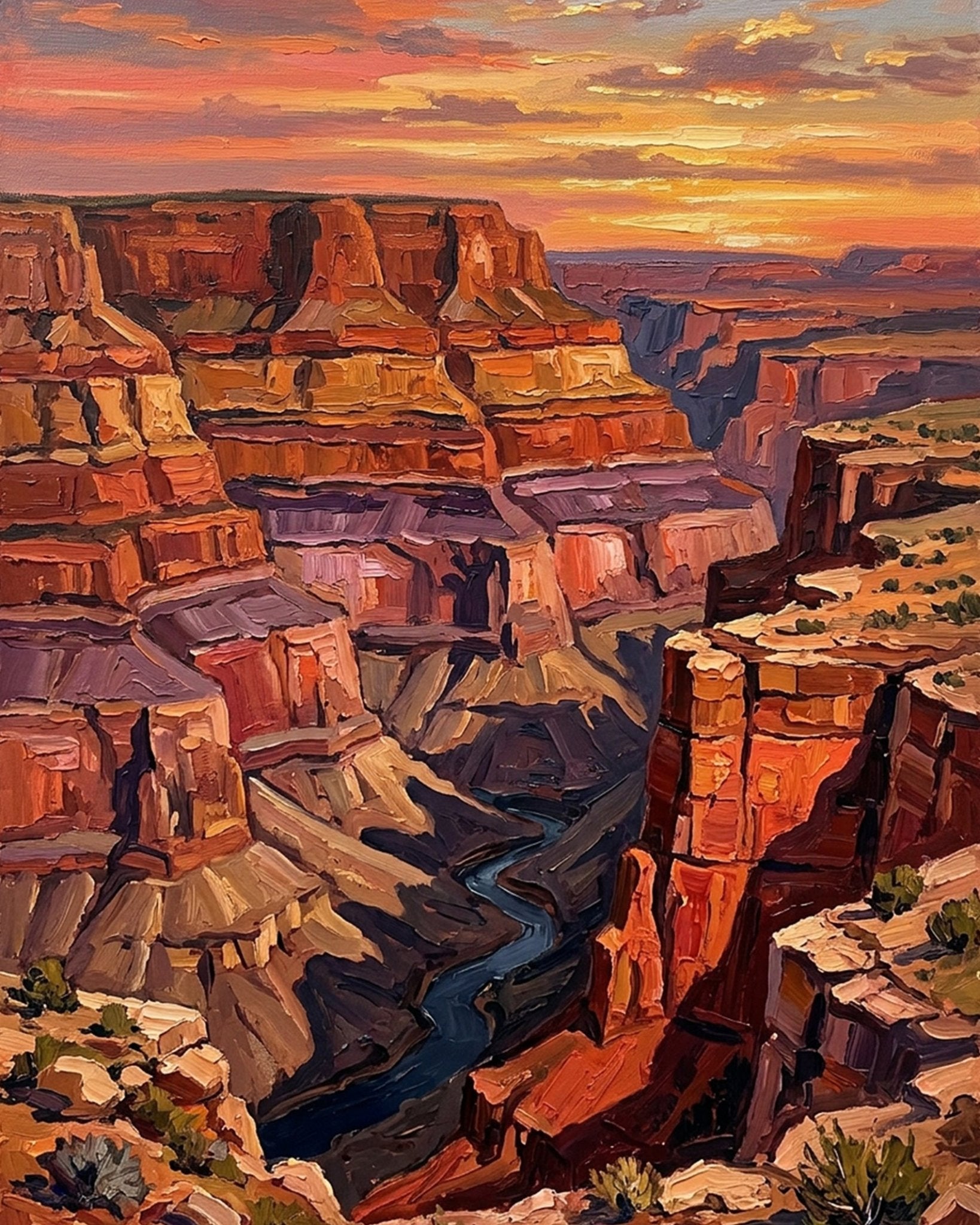 Grand Canyon Sunset - Landscape - BestPaintByNumbers - Paint by Numbers Custom Kit