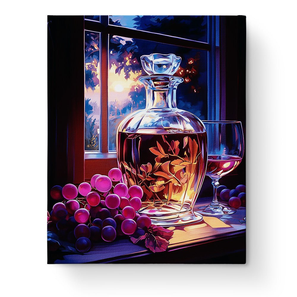 Grapes and Glass Decanter - Still Life - BestPaintByNumbers - Paint by Numbers Custom Kit