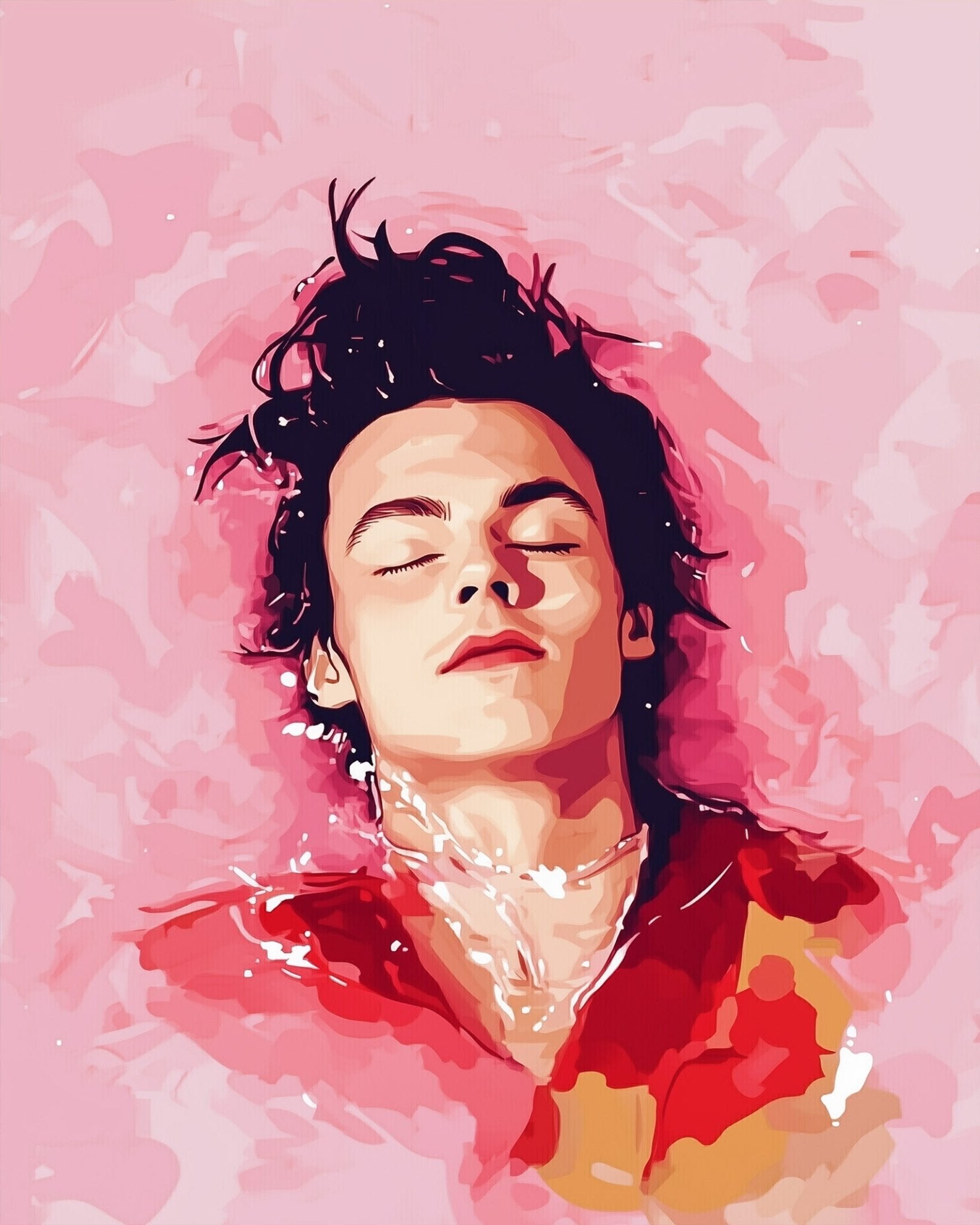 Harry Styles - Dreamy Pink Palette - Painting - BestPaintByNumbers - Paint by Numbers Custom Kit