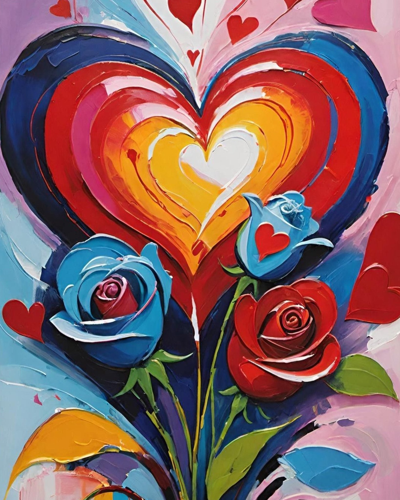 Hearts and Roses - Romance - BestPaintByNumbers - Paint by Numbers Custom Kit