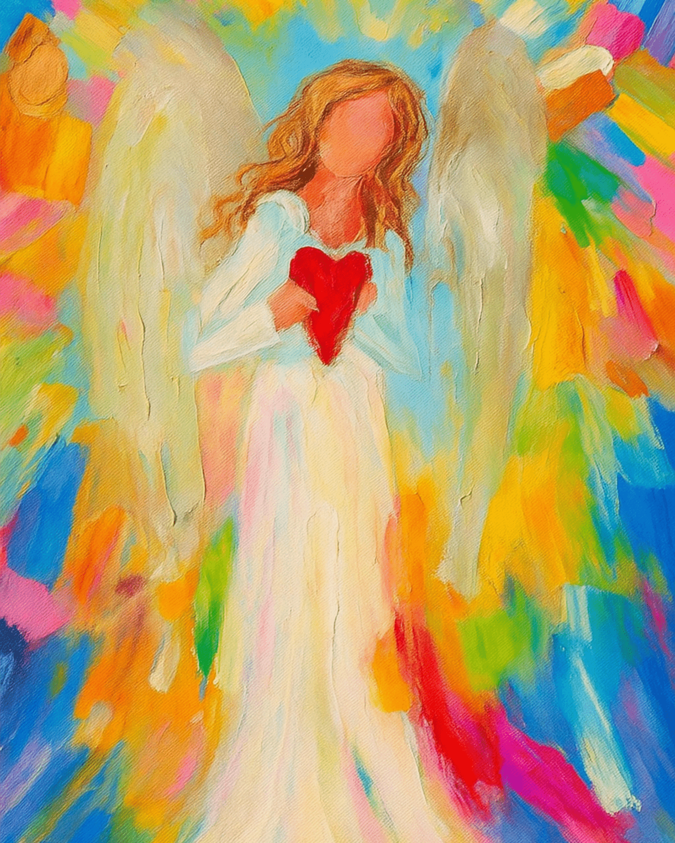 Heavenly Angel with Heart - Mexico - BestPaintByNumbers - Paint by Numbers Custom Kit