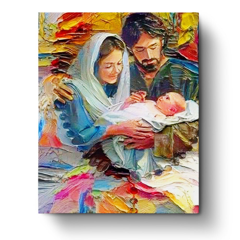 Holy Family Nativity Scene - Religion - BestPaintByNumbers - Paint by Numbers Custom Kit