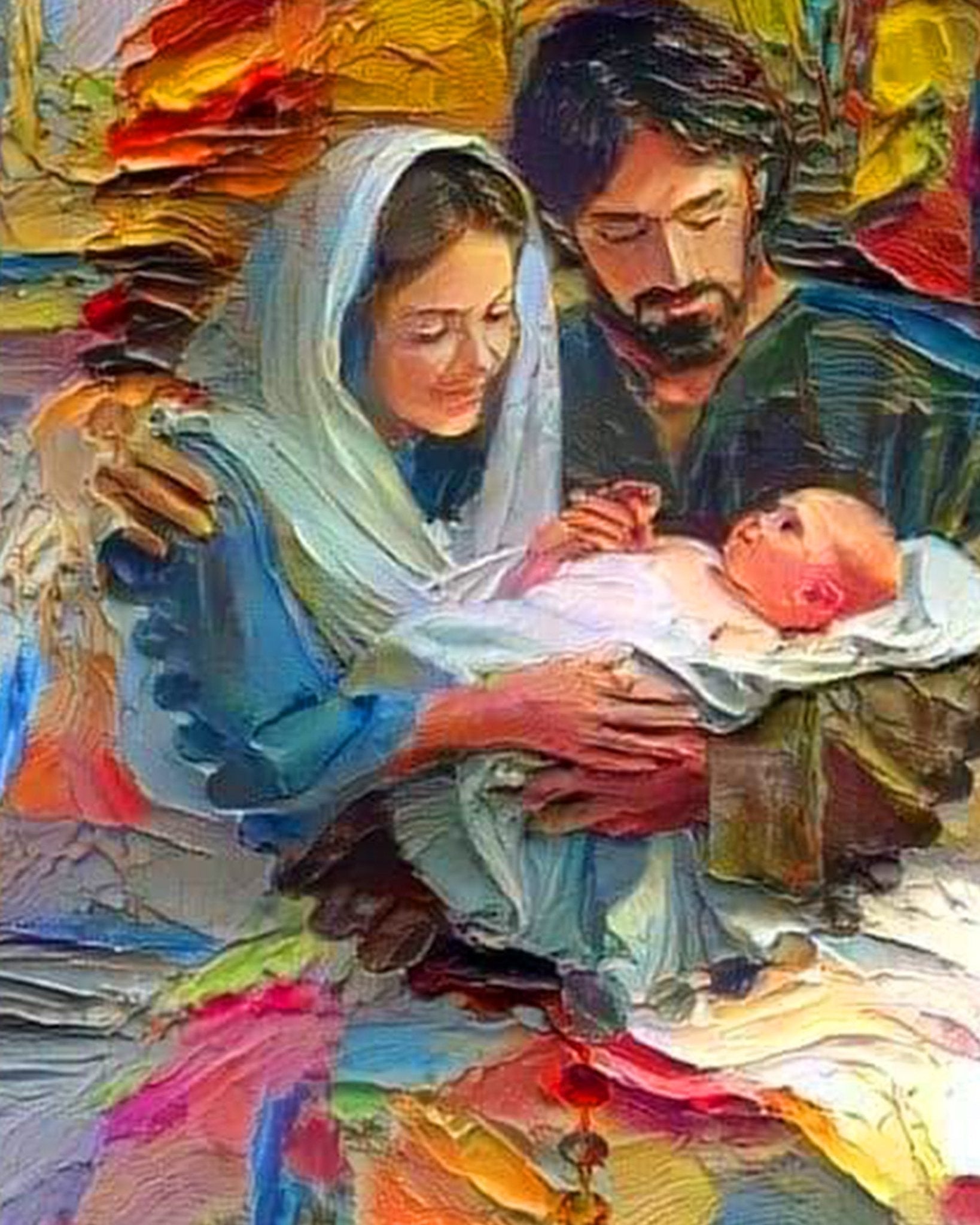 Holy Family Nativity Scene - Religion - BestPaintByNumbers - Paint by Numbers Custom Kit