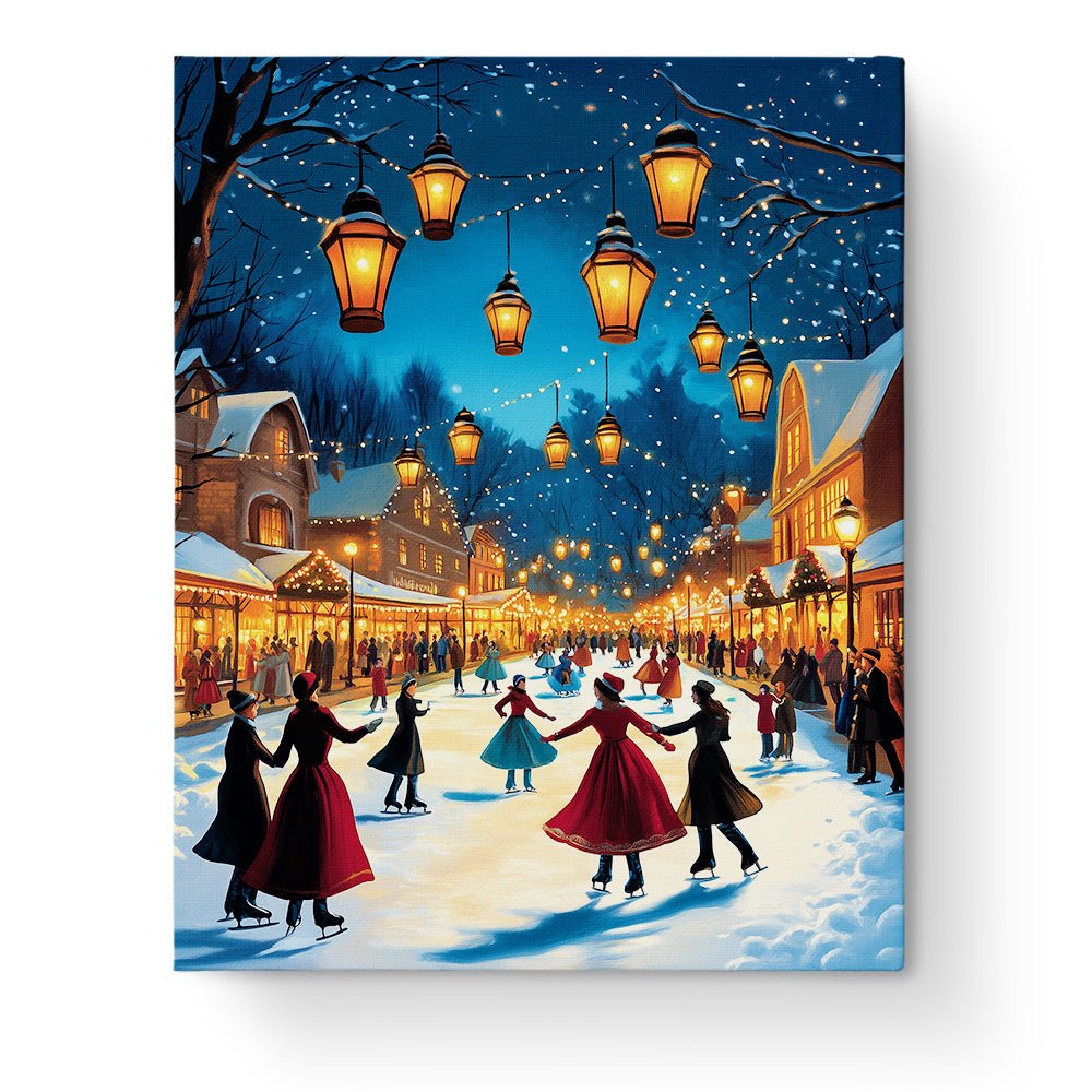 Ice Skating Wonderland - Christmas - BestPaintByNumbers - Paint by Numbers Custom Kit