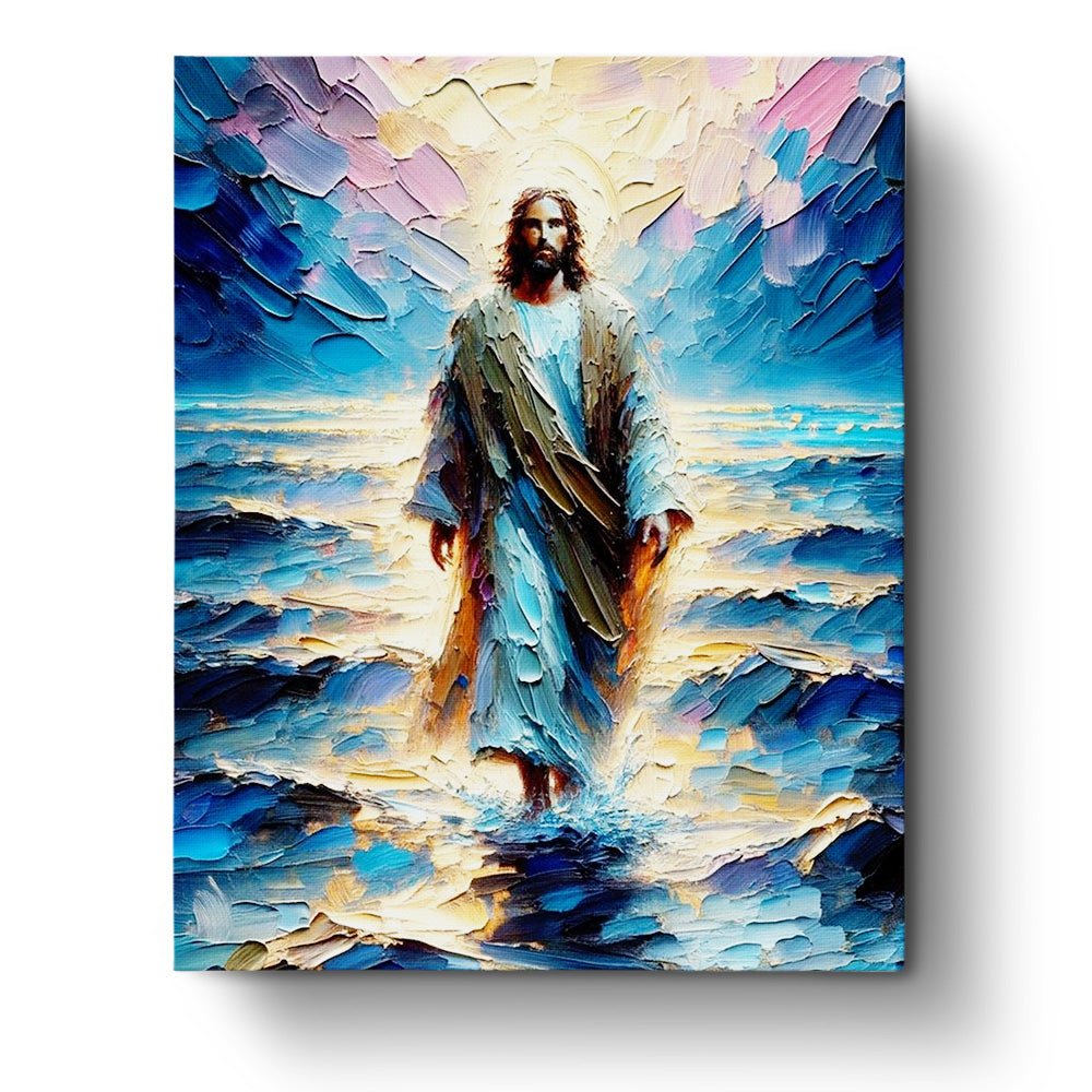 Jesus Walking on Water - Religion - BestPaintByNumbers - Paint by Numbers Custom Kit