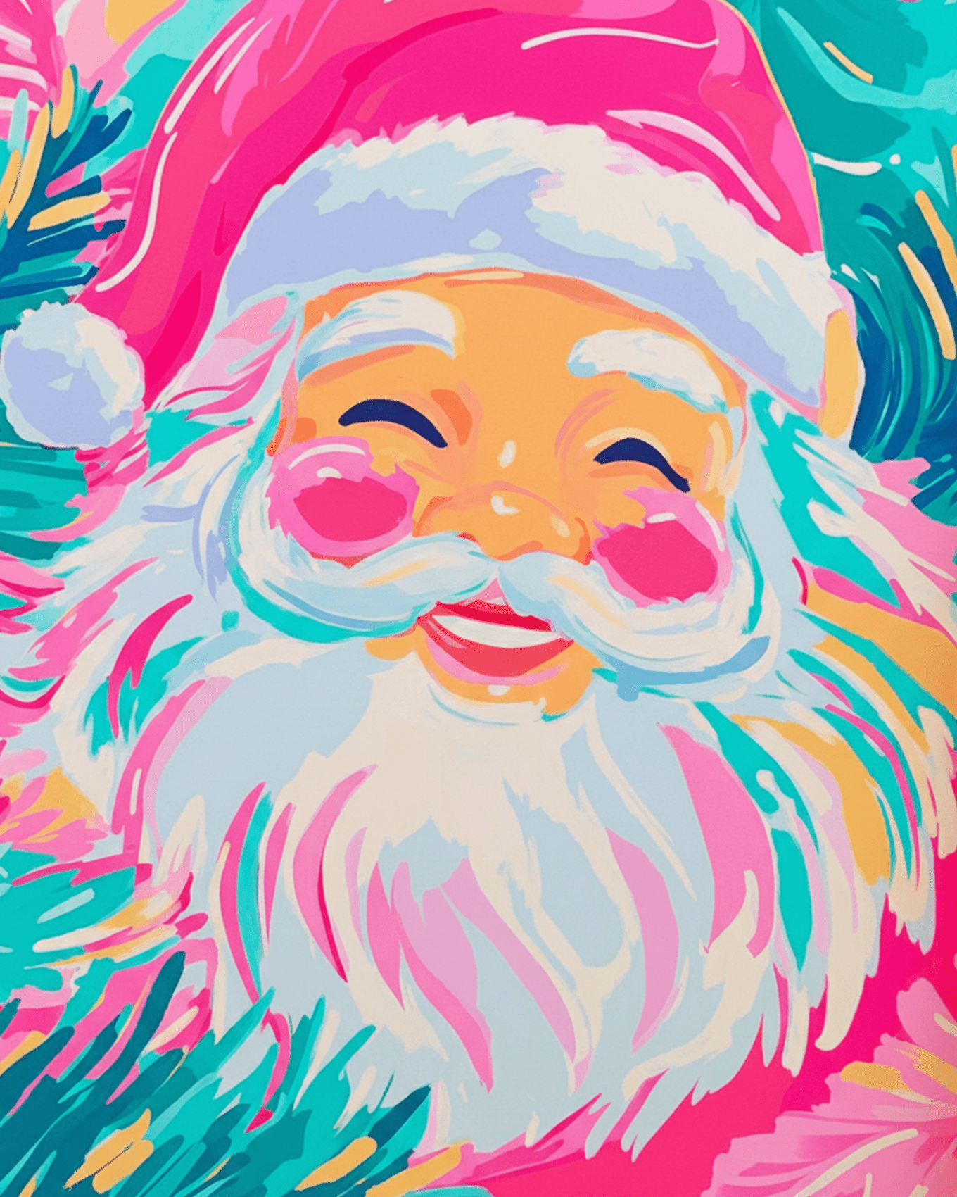 Jolly Santa Paint by Numbers - Christmas - BestPaintByNumbers - Paint by Numbers Custom Kit
