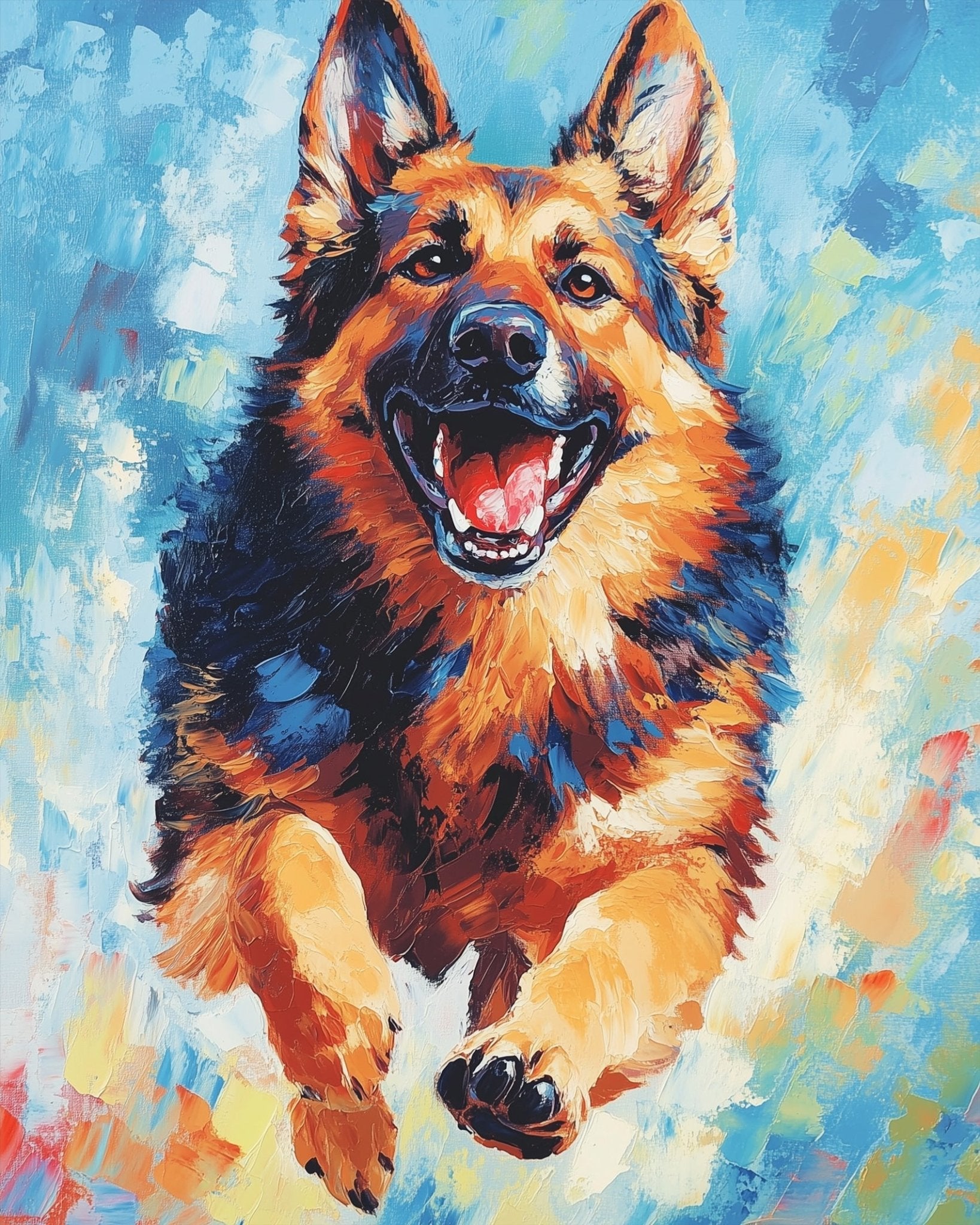 Joyful German Shepherd - Dogs - BestPaintByNumbers - Paint by Numbers Custom Kit