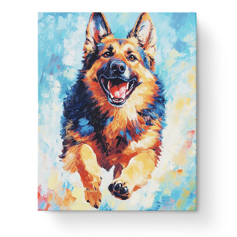 Joyful German Shepherd - Dogs - BestPaintByNumbers - Paint by Numbers Custom Kit