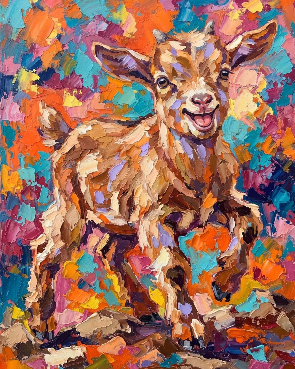 Joyful Goat - Animals - BestPaintByNumbers - Paint by Numbers Custom Kit