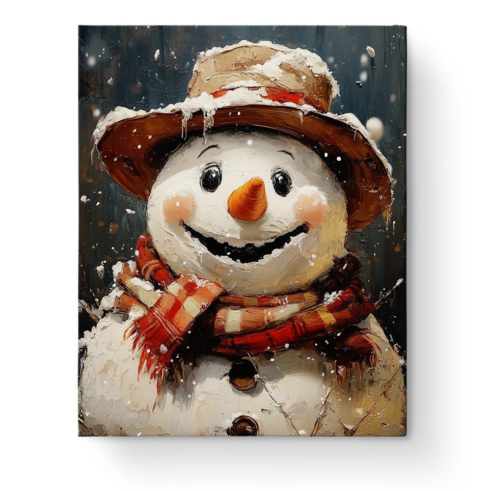 Joyful Snowman - Christmas - BestPaintByNumbers - Paint by Numbers Custom Kit